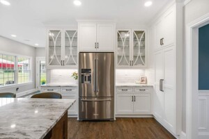 built in fridge in kitchen remodeling project in Akron Canton Ohio
